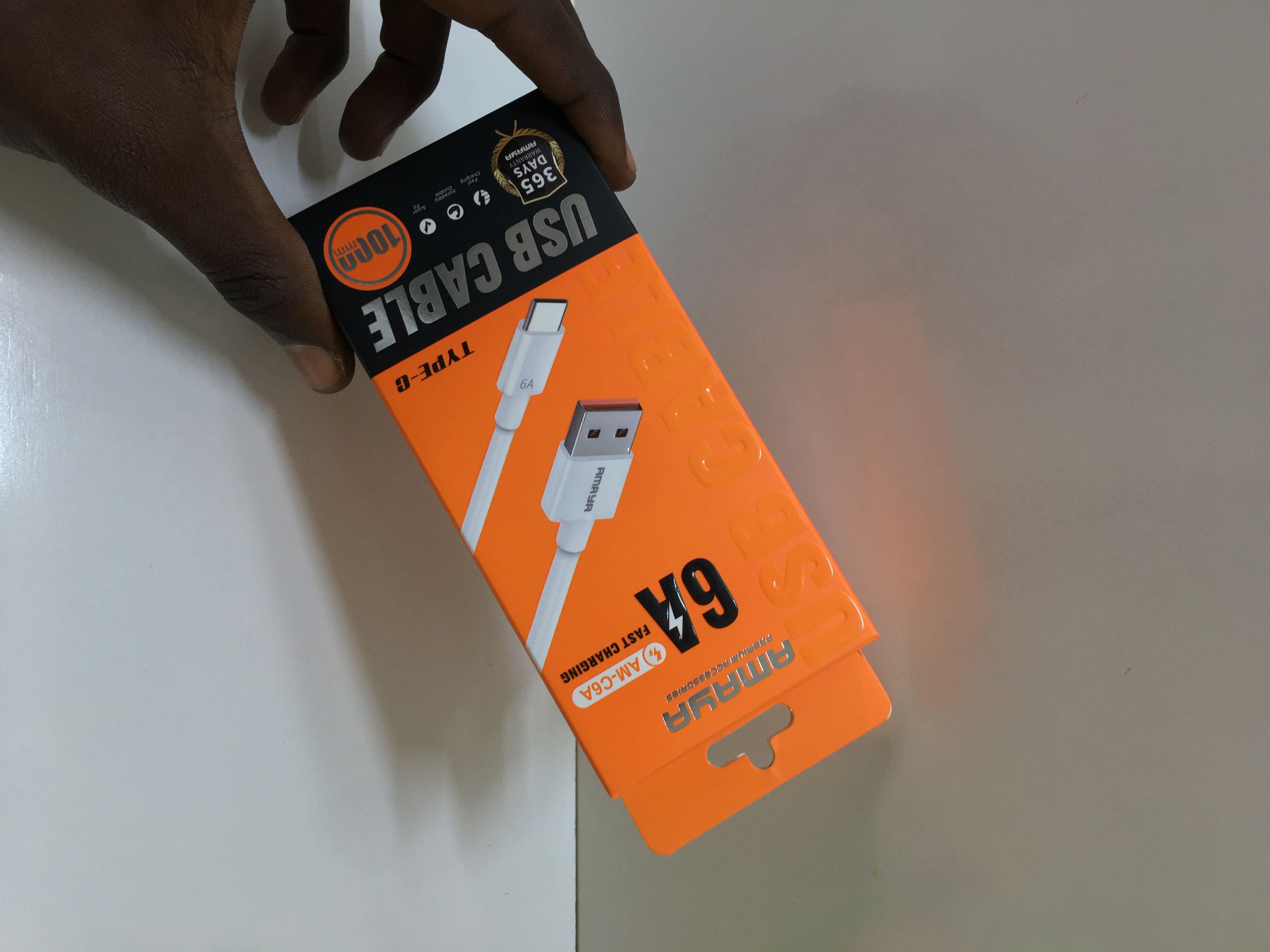 AMAYA AM-C6A USB-C CABLE – SUPER FAST 6A CHARGING, HIGH-SPEED DATA SYNC, DURABLE RUGGED BUILD, CASE-FRIENDLY DESIGN, UNIVERSAL COMPATIBILITY WITH SMARTPHONES, TABLETS & GADGETS