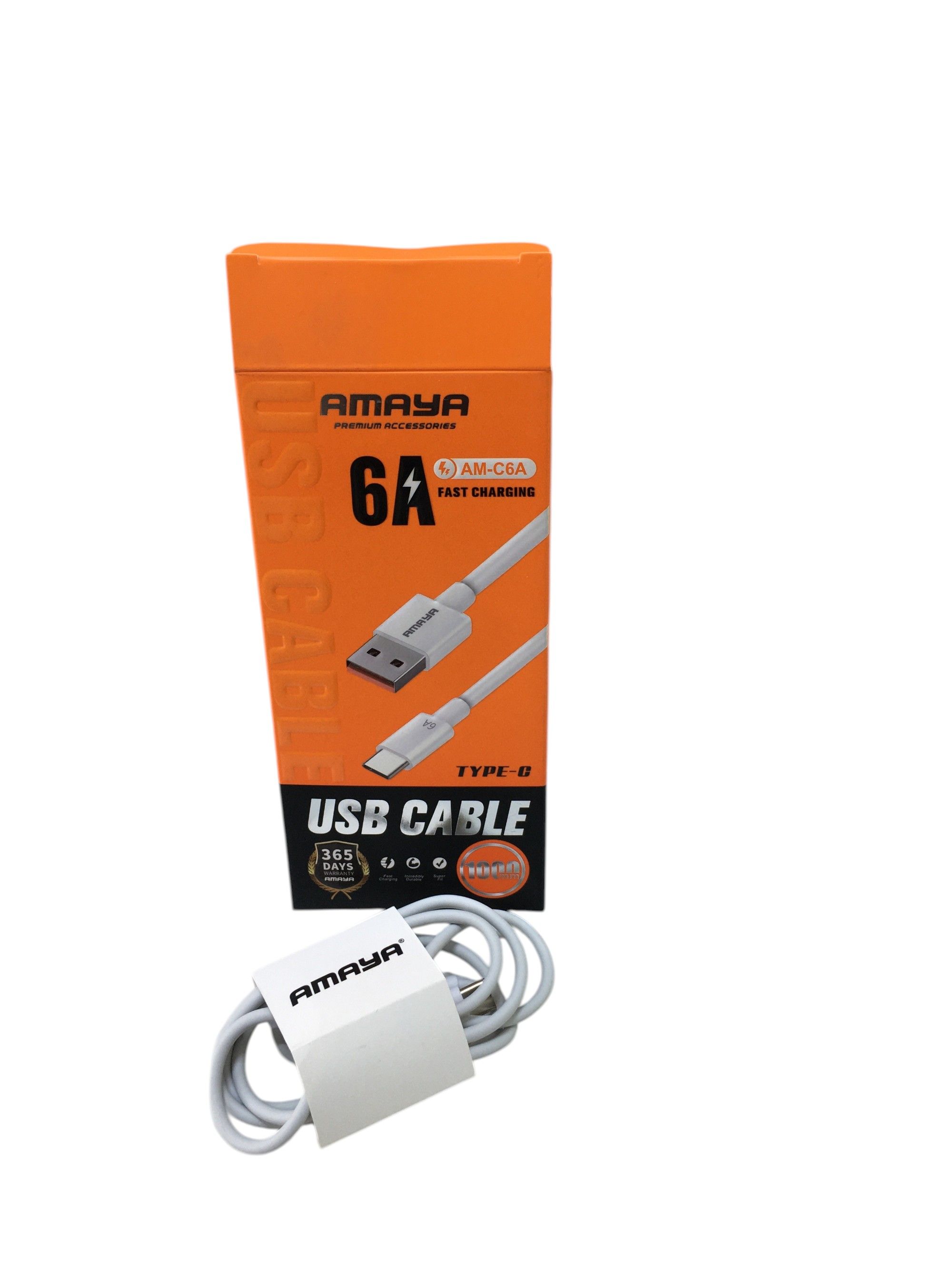 AMAYA AM-C6A USB-C CABLE – SUPER FAST 6A CHARGING, HIGH-SPEED DATA SYNC, DURABLE RUGGED BUILD, CASE-FRIENDLY DESIGN, UNIVERSAL COMPATIBILITY WITH SMARTPHONES, TABLETS & GADGETS
