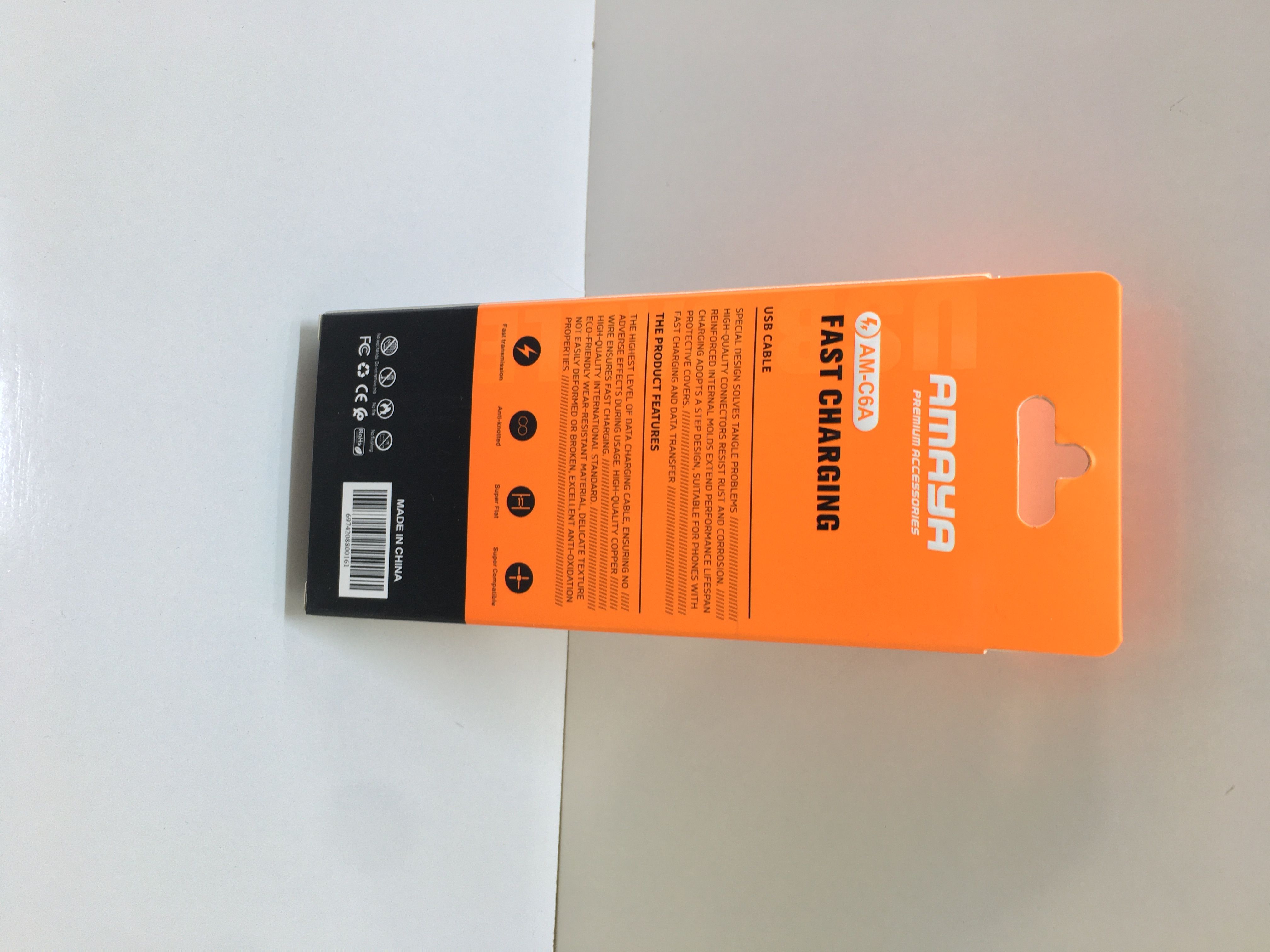 AMAYA AM-C6A USB-C CABLE – SUPER FAST 6A CHARGING, HIGH-SPEED DATA SYNC, DURABLE RUGGED BUILD, CASE-FRIENDLY DESIGN, UNIVERSAL COMPATIBILITY WITH SMARTPHONES, TABLETS & GADGETS