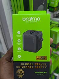 ORAIMO POWEROMNI 251 OCW-TO1 2500W TRAVEL ADAPTER – UNIVERSAL PLUG CONVERTER, DUAL AC OUTLETS, 200+ COUNTRIES, COMPACT DESIGN, DUAL FUSES, MULTIPLE PROTECTION