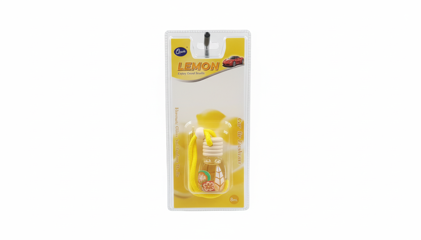 Hanging car Air Freshener 
Luxury 8ml Hanging Air Freshener available in green,  yellow, purple, pink, and red Usage: Car, Home, Office Bring a fresh, soothing atmosphere.