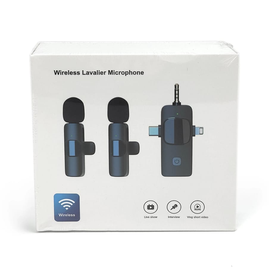 High sensitive Lavalier Dual Wireless Microphones with Clip-on -  Suitable for TikTok, video recording and live / iPhone/Type C/Laptop/ Two people at once