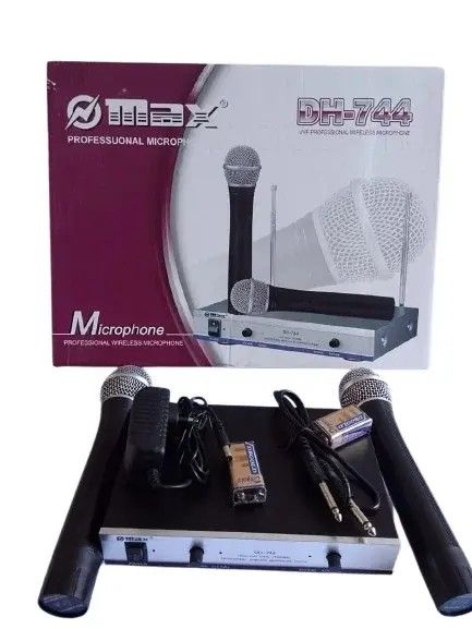 Omax Max Dual Channel UHF Wireless Microphone System-DH-744