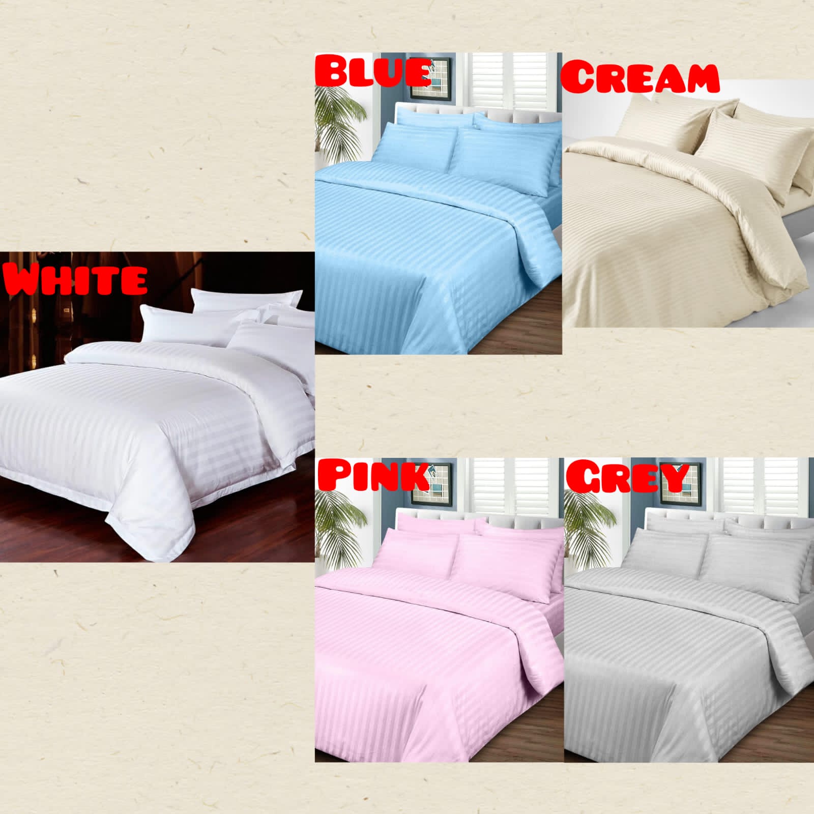 Luxury 6x6 Duvet Cover Set with 2 Pillow Cases – Soft, Comfortable Bedding in White, Blue, Pink, Cream, and Grey"