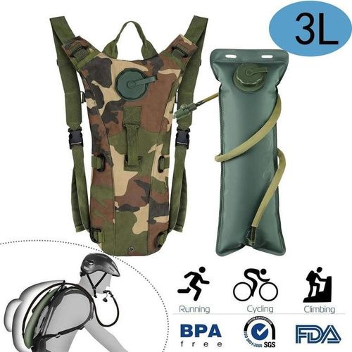 Tactical Hydration Backpack Camel Bag with 3L Water Bladder