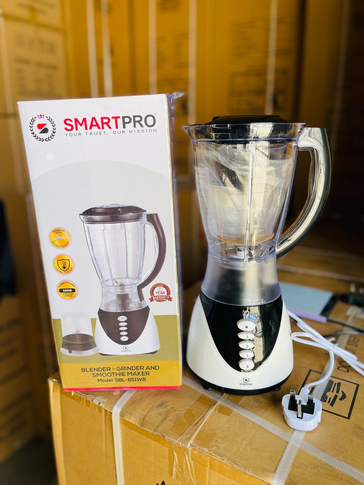 ⚡  2-in-1 Blender, Grinder & Smoothie Maker – 1.5L Jar, 500W Powerful Motor, 5-Speed Control, Stainless Steel Blades + 1-Year Warranty 🍹🥜🍅