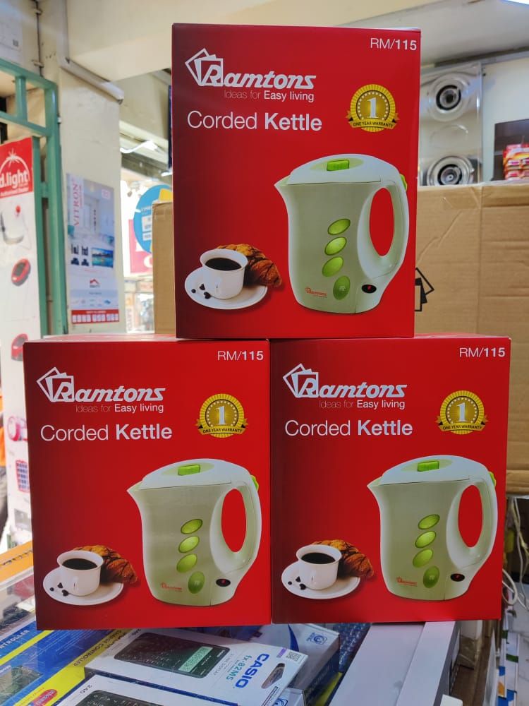 Ramtons Corded Electric Kettle – 1.8 L, 2200 W, Safety Lock Lid & Boil-Dry Protection, RM/115