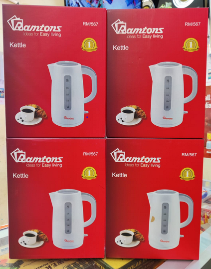 Ramtons Kettle  RM/567 – Large Capacity Electric Cordless Kettle with Water Level Indicator, Fast Boil Heating Element, Auto Shut-Off & Boil-Dry Protection – Ideal for Home & Office Use