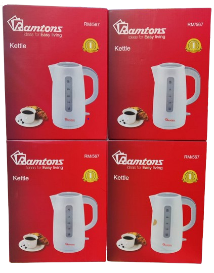 Ramtons Kettle  RM/567 – Large Capacity Electric Cordless Kettle with Water Level Indicator, Fast Boil Heating Element, Auto Shut-Off & Boil-Dry Protection – Ideal for Home & Office Use