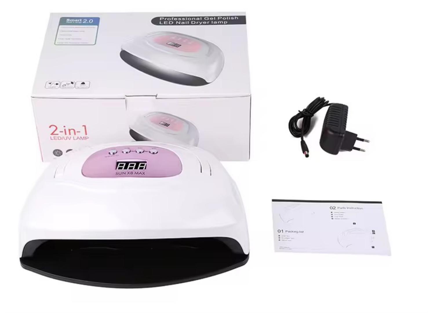 SUN X8 MAX 220W UV/LED NAIL LAMP GEL NAIL DRYER TWO HAND CURING LAMP