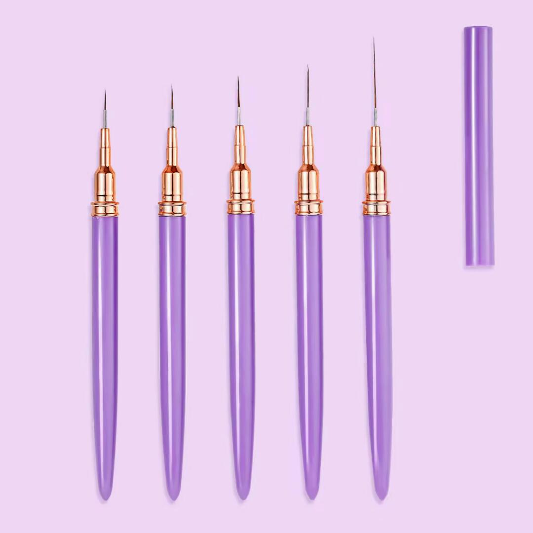 5pc set NAIL ART BRUSH FRENCH LINER ULTRA THIN PAINTING BRUSH 7MM/9MM/12MM/15MM/20MM