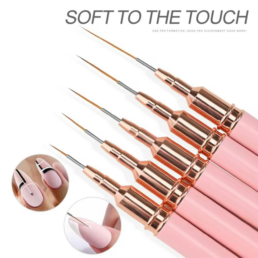 5pc set NAIL ART BRUSH FRENCH LINER ULTRA THIN PAINTING BRUSH 7MM/9MM/12MM/15MM/20MM