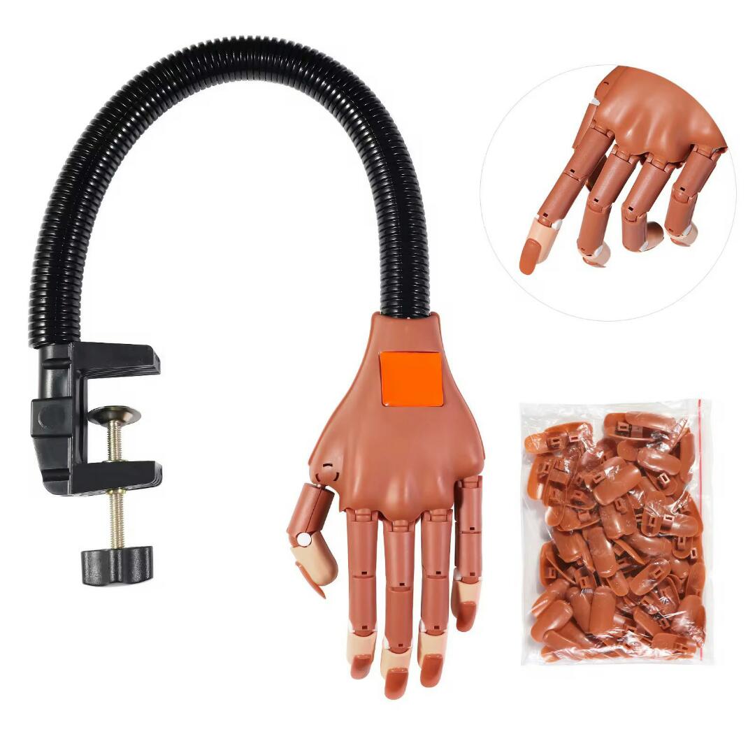NAIL TRAINING HAND DUMMY PRACTISE HAND WITH 100 PCS DETACHABLE NAILS