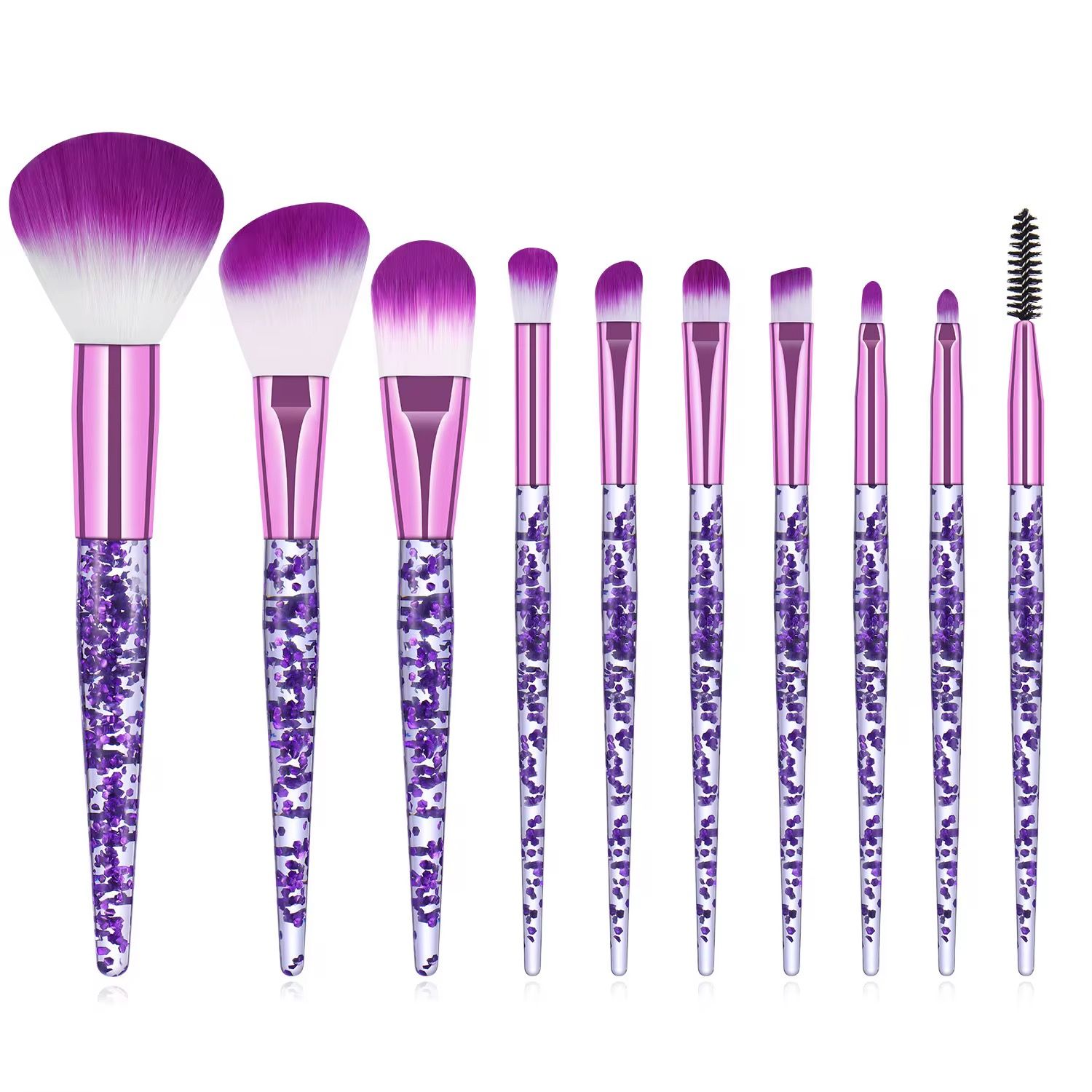 10PC MAKE UP BRUSH SET FOR FOUNDATION EYESHADOW SET OF BRUSHES