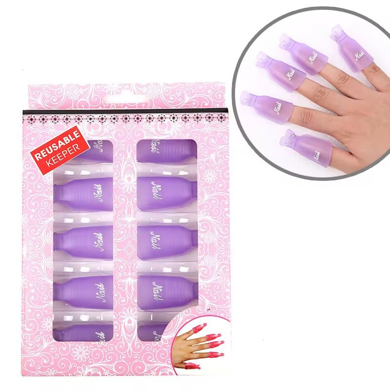 10PCS GEL NAIL POLISH REMOVER CLIPS SOAK OFF CAPS PEGS