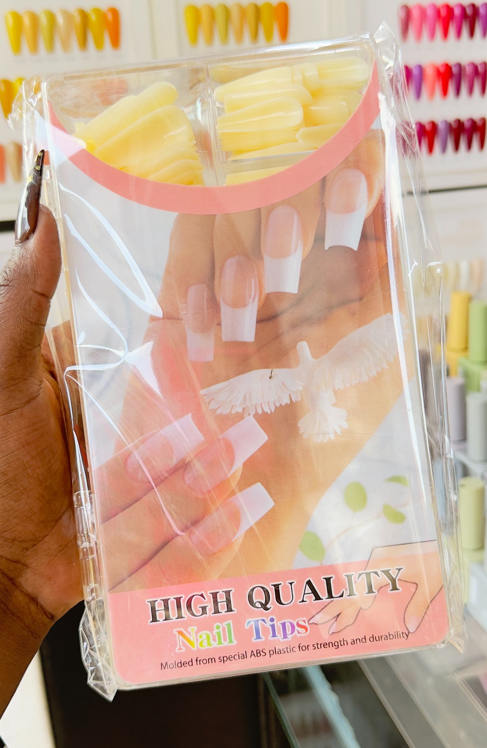 HIGH QUALITY HARD NAIL STICKONS COFFIN SHAPED STICK ON NAILS 550 PCS FULL COVER NAILS