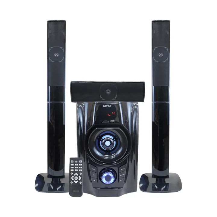 Nunix-M1 3.1 Channel Bluetooth Woofer Home Theatre System – Powerful Bass Subwoofer with Clear Surround Sound, USB/SD/FM/Remote Control, TV & Phone Connectivity – Restocked