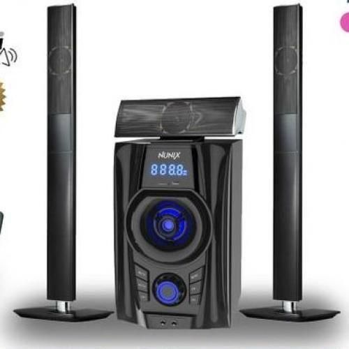 Nunix-M1 3.1 Channel Bluetooth Woofer Home Theatre System – Powerful Bass Subwoofer with Clear Surround Sound, USB/SD/FM/Remote Control, TV & Phone Connectivity – Restocked