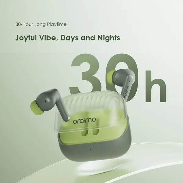 Oraimo SpaceBuds Neo True Wireless Bluetooth Earbuds – Deep Bass, Crystal Clear Calls, Long Battery Life, Touch Controls, Comfortable Fit, Type-C Fast Charging – Perfect for Music, Calls & Gaming