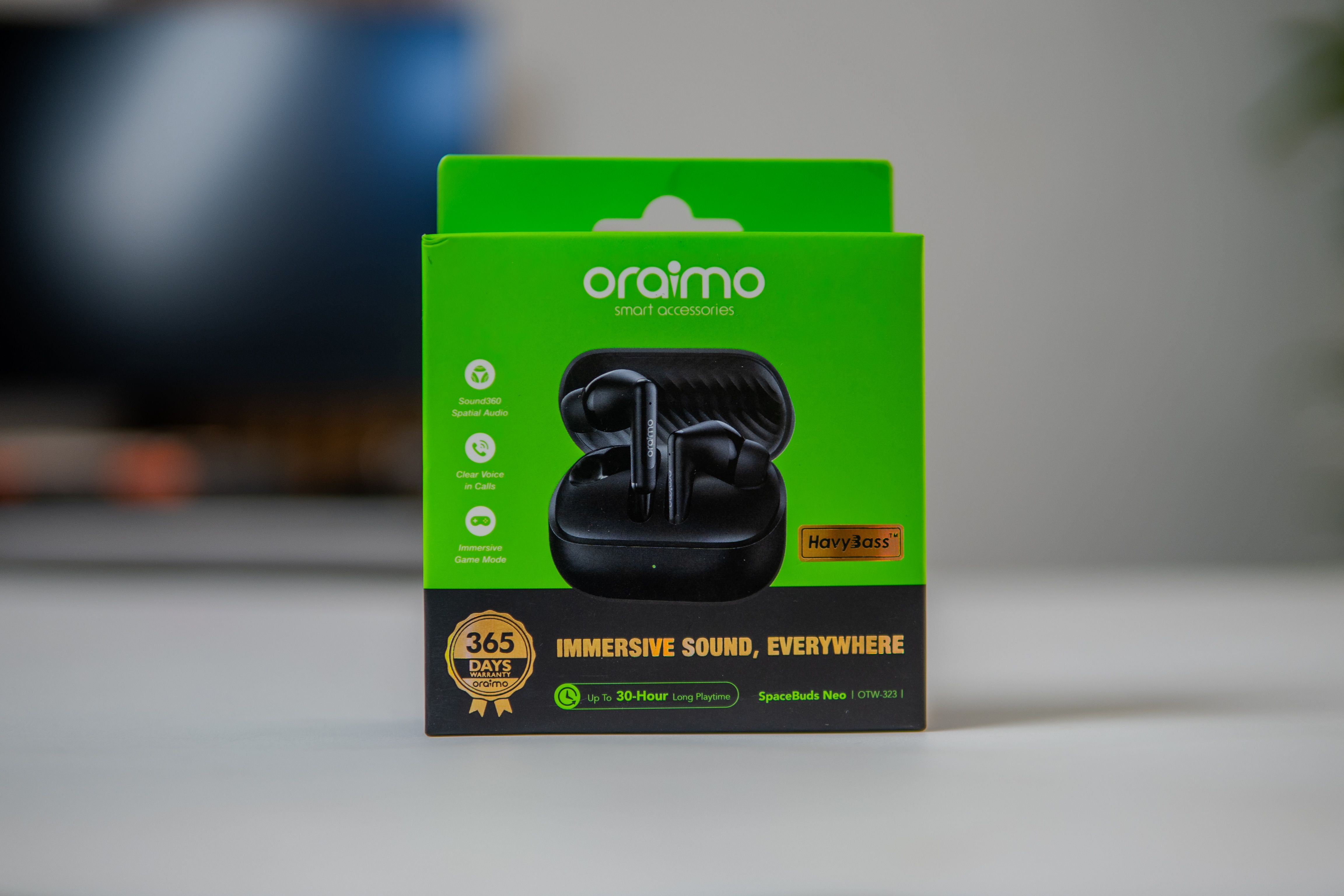 Oraimo SpaceBuds Neo True Wireless Bluetooth Earbuds – Deep Bass, Crystal Clear Calls, Long Battery Life, Touch Controls, Comfortable Fit, Type-C Fast Charging – Perfect for Music, Calls & Gaming