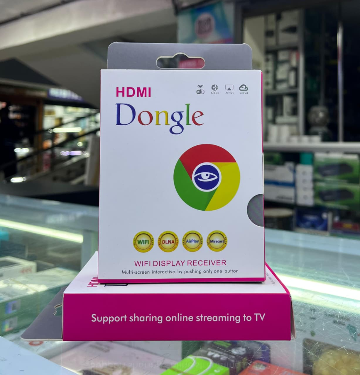 HDMI Anycast Wireless Display Dongle – WiFi Screen Mirroring Adapter for Android, iOS, Windows, Mac – Full HD 1080p Streaming, Plug & Play AirPlay/Miracast/ DLNA Dongle for TV & Projector