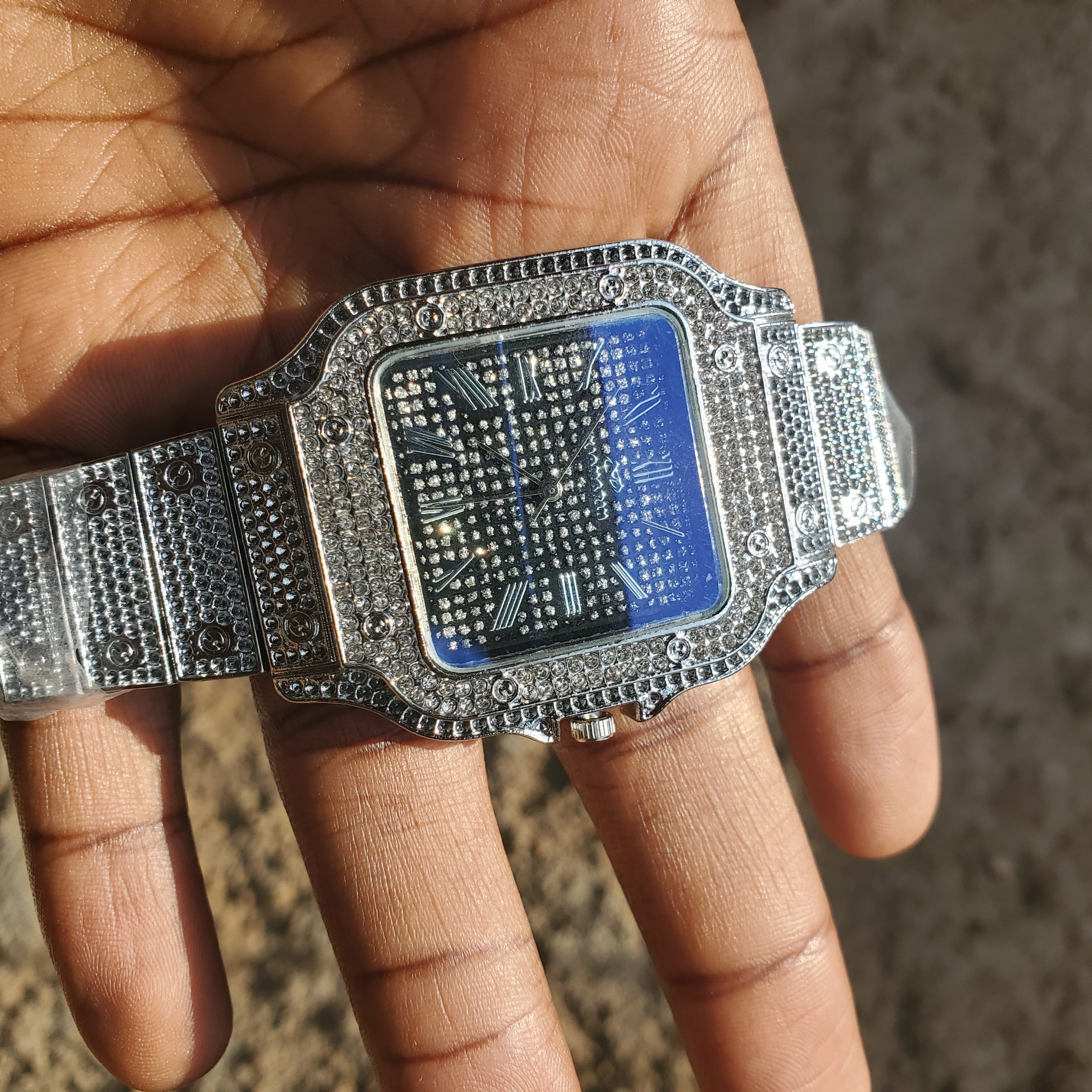 Men’s Iced Out Luxury Wrist Watch – Fully Blinged Stainless Steel Design with Diamond-Inspired Crystals, Adjustable Strap, Quartz Movement & Fashion Statement Timepiece for Casual or Party Wear