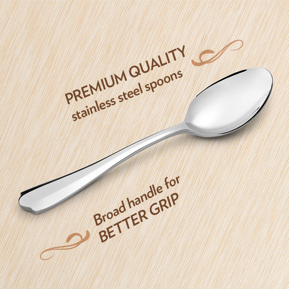 High Quality!!! 6 Pcs Set High Quality Long Handle Teaspoon Tea Spoon Set | Elegant Stainless Steel Dining Utensil– Durable & Elegant Cutlery. Perfect for family use or guest hosting
