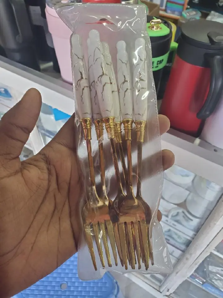 High Quality!!! 12-Piece Stainless Steel Spoon Set / Marble Handle Cutlery.  Combo Set | Elegant Stainless Steel Dining Utensil– Durable & Elegant Cutlery. Perfect for family use or guest hosting