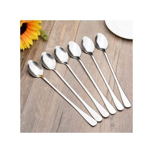 High Quality!!! 6 Pcs Set High Quality Long Handle Teaspoon Tea Spoon Set | Elegant Stainless Steel Dining Utensil– Durable & Elegant Cutlery. Perfect for family use or guest hosting