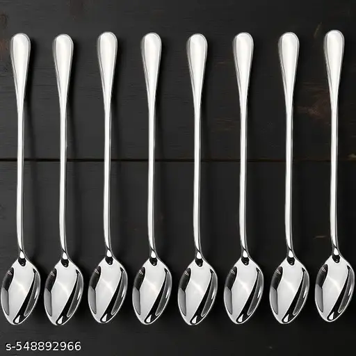High Quality!!! 6 Pcs Set High Quality Long Handle Teaspoon Tea Spoon Set | Elegant Stainless Steel Dining Utensil– Durable & Elegant Cutlery. Perfect for family use or guest hosting