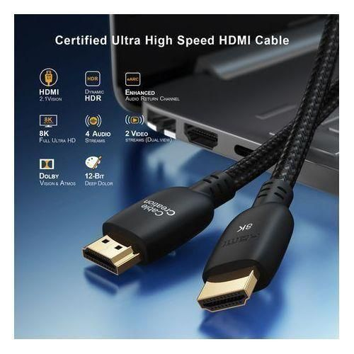 HDMI 30M Active Fiber Optic Cable – Ultra High-Speed HDMI to HDMI Cord – Lossless Long-Distance 4K/8K UHD Transmission – Lightweight, Durable & Flexible Design – Perfect for TVs, Projectors, Gaming