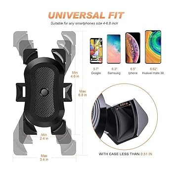Universal Motorbike & Bicycle Phone Holder – 360° Adjustable Rotating Handlebar Mount for Smartphones – Anti-Shake, Secure Grip, Shockproof Design for Cycling & Motorcycle Riders