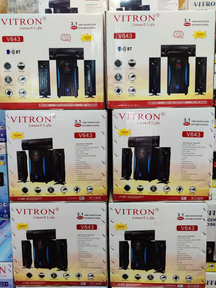Vitron V643 Subwoofer System – Powerful Home Theatre Woofer with Bluetooth, FM Radio, USB & SD Support – Deep Bass, Clear Sound & Remote Control – Perfect for Music, Movies & Gaming – 6777/-