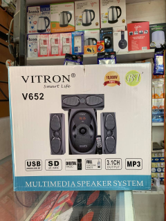 Vitron V652 3.1CH Subwoofer / Multimedia Speaker System – Bluetooth, FM Radio, USB & SD Support, Remote Control, LED Display, 15,000W PMPO High Power Home Audio Woofer