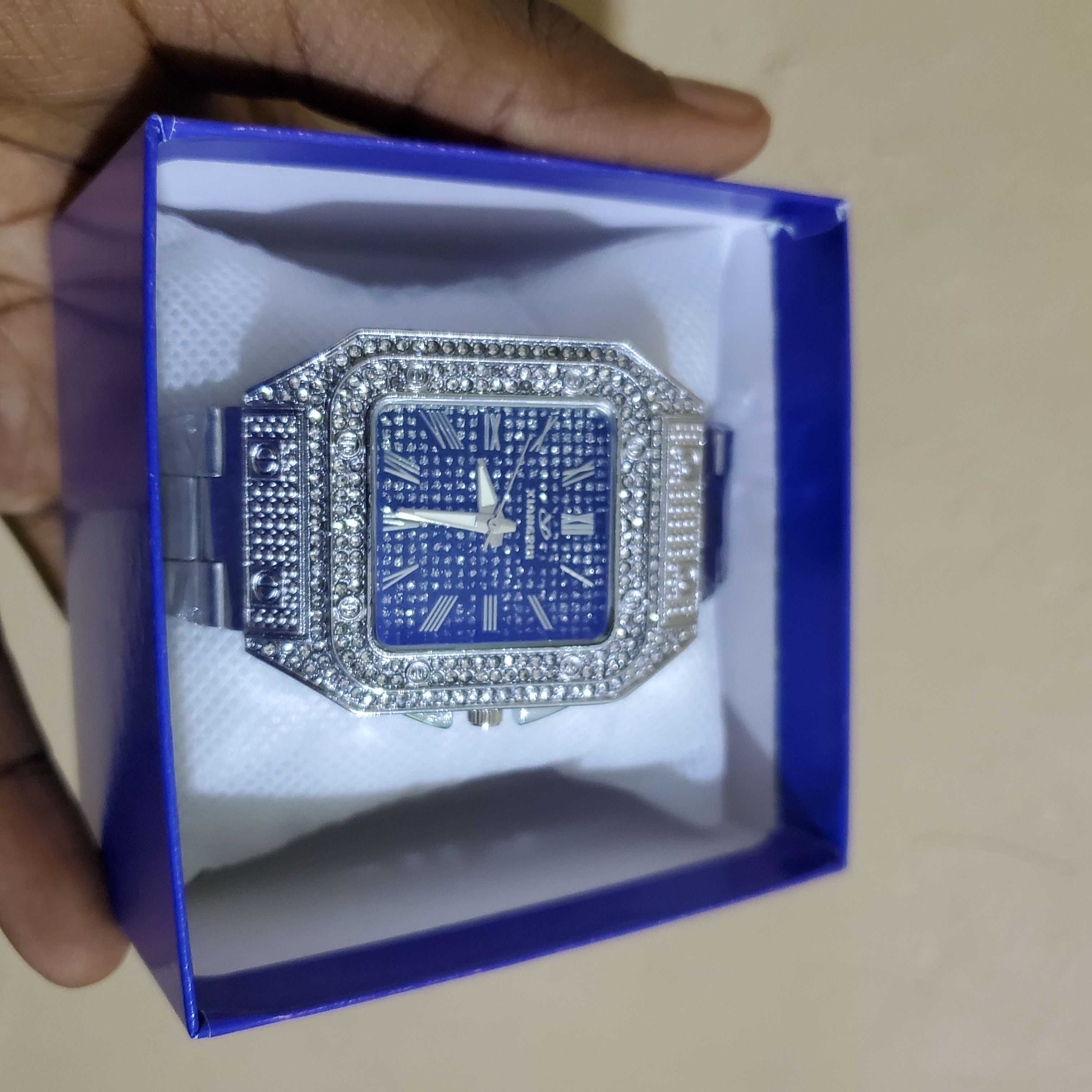 Men’s Iced Out Luxury Wrist Watch – Fully Blinged Stainless Steel Quartz Timepiece with Diamond-Inspired Crystals, Adjustable Strap, Premium Gift Box – Perfect Gift for Him, Casual or Party Wear