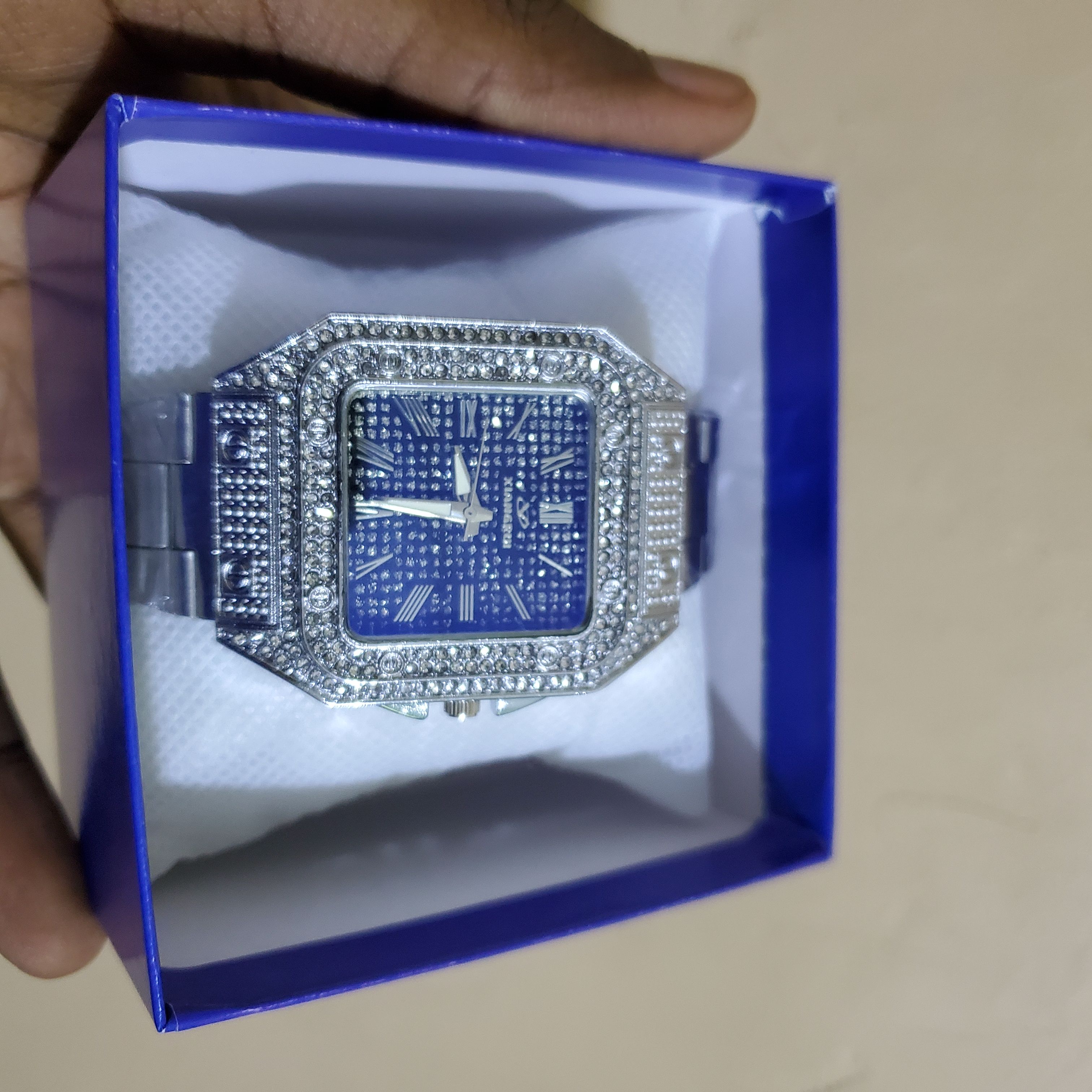 Men’s Iced Out Luxury Wrist Watch – Fully Blinged Stainless Steel Quartz Timepiece with Diamond-Inspired Crystals, Adjustable Strap, Premium Gift Box – Perfect Gift for Him, Casual or Party Wear