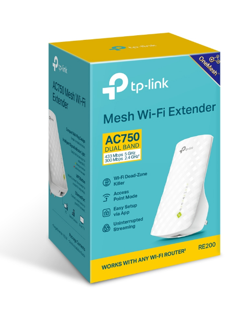 TP-Link Dual Band Mesh Wi-Fi Extender – 433+300Mbps | Smart Signal Booster | Seamless Roaming | OneMesh Compatible