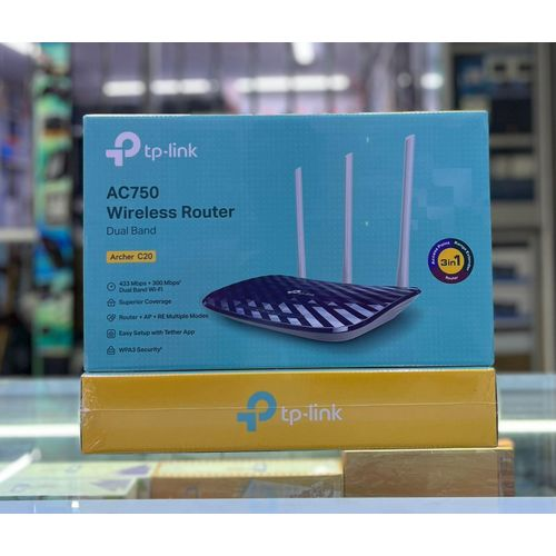 TP-Link Archer AC750/C20 Dual Band Wi-Fi Router – AC750 Mbps | 2.4GHz & 5GHz Bands | 4 Antennas | Parental Control | Guest Network | Ksh 4,999