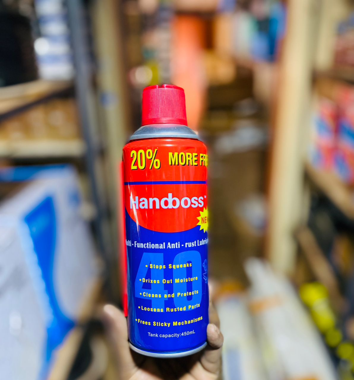 Handboss WD-40 Multipurpose Lubricant Spray – Cleans, Protects, Lubricates & Prevents Rust | 450ml | Ideal for Home, Automotive & Industrial Use – Ksh 619