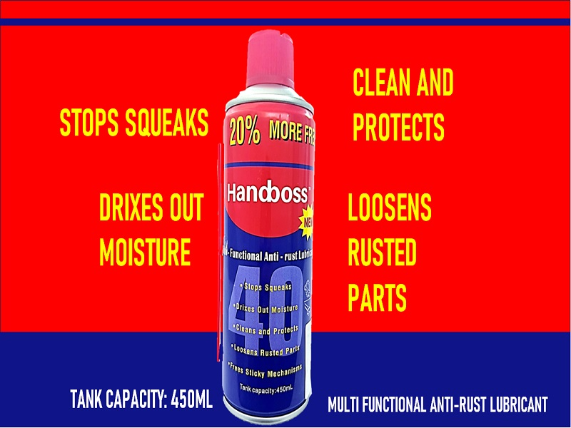 Handboss WD-40 Multipurpose Lubricant Spray – Cleans, Protects, Lubricates & Prevents Rust | 450ml | Ideal for Home, Automotive & Industrial Use – Ksh 619