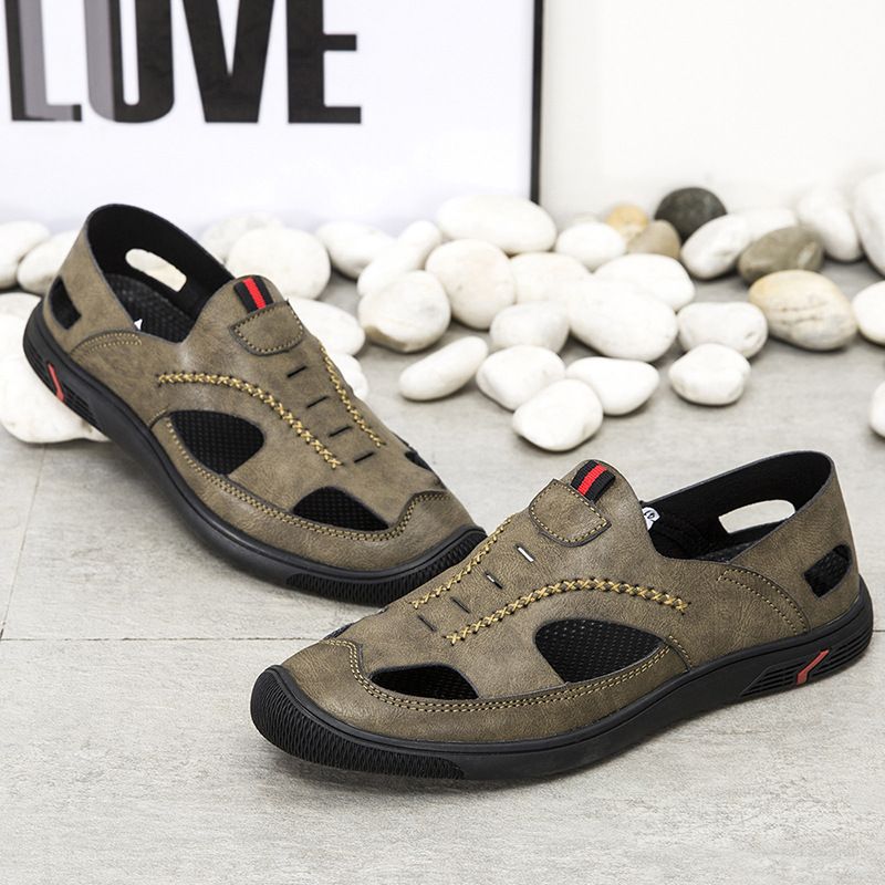 Men Breathable leather opens Shoes Men's Shoes Sandals