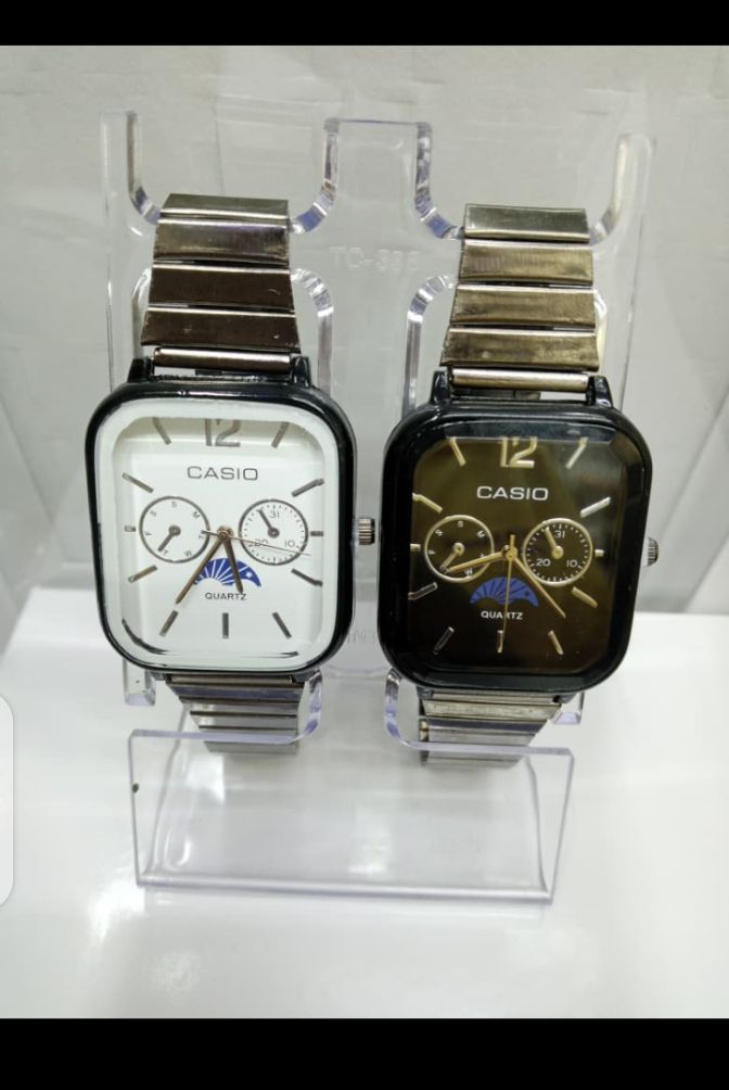 Casio Unisex Analog Square Dial Stainless Steel Band Watch Fashion Accessories Watches Unisex watches Quartz Watches