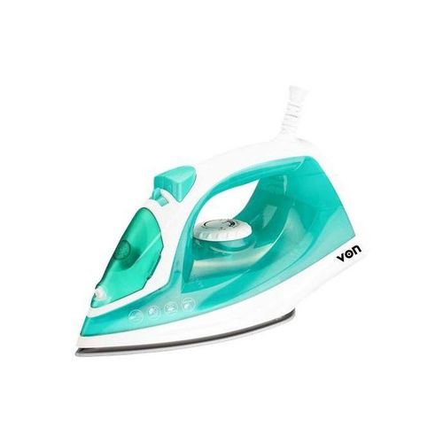 Brand New Original VON Steam Iron Box 1600W Ceramic Soleplate Self-Cleaning Function - Green + 1 Year Guaranteed Warranty.