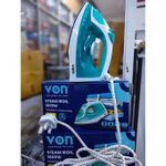 Brand New Original VON Steam Iron Box 1600W Ceramic Soleplate Self-Cleaning Function - Green + 1 Year Guaranteed Warranty.