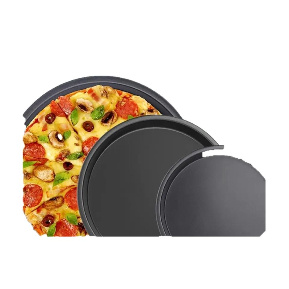 3-Piece Pizza Pan Set – Carbon Steel, Non-Stick, Smooth Edges ( 6, 8 and 10 Inches)