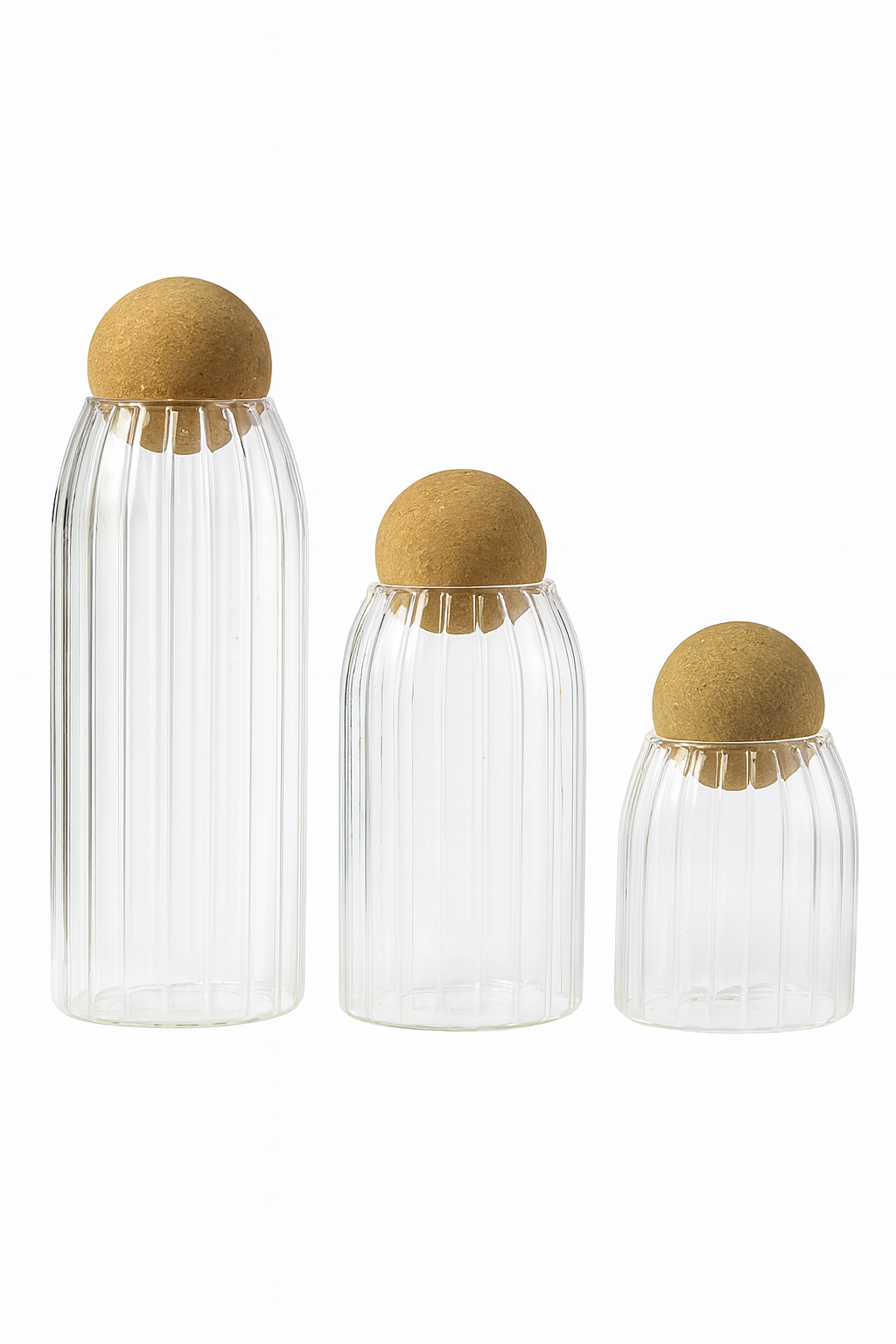 3PCS Multipurpose Glass Jar Set (2000ml, 1500ml, 500ml) – Airtight Bamboo Lid Containers for Spaghetti, Coffee, Sugar | Elegant, and Sustainable Kitchen