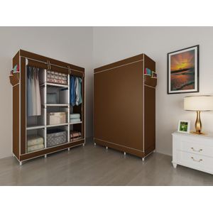 Stylish & Durable Three-Layer Metallic Wardrobe with Protective Canvas Cover – Smart Storage Made Easy.