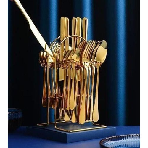 Premium Gold 24-Piece Flatware – Stylish Dining Made Easy | Elegant 24-Piece Gold Cutlery Set – Add Luxury to Every Meal.