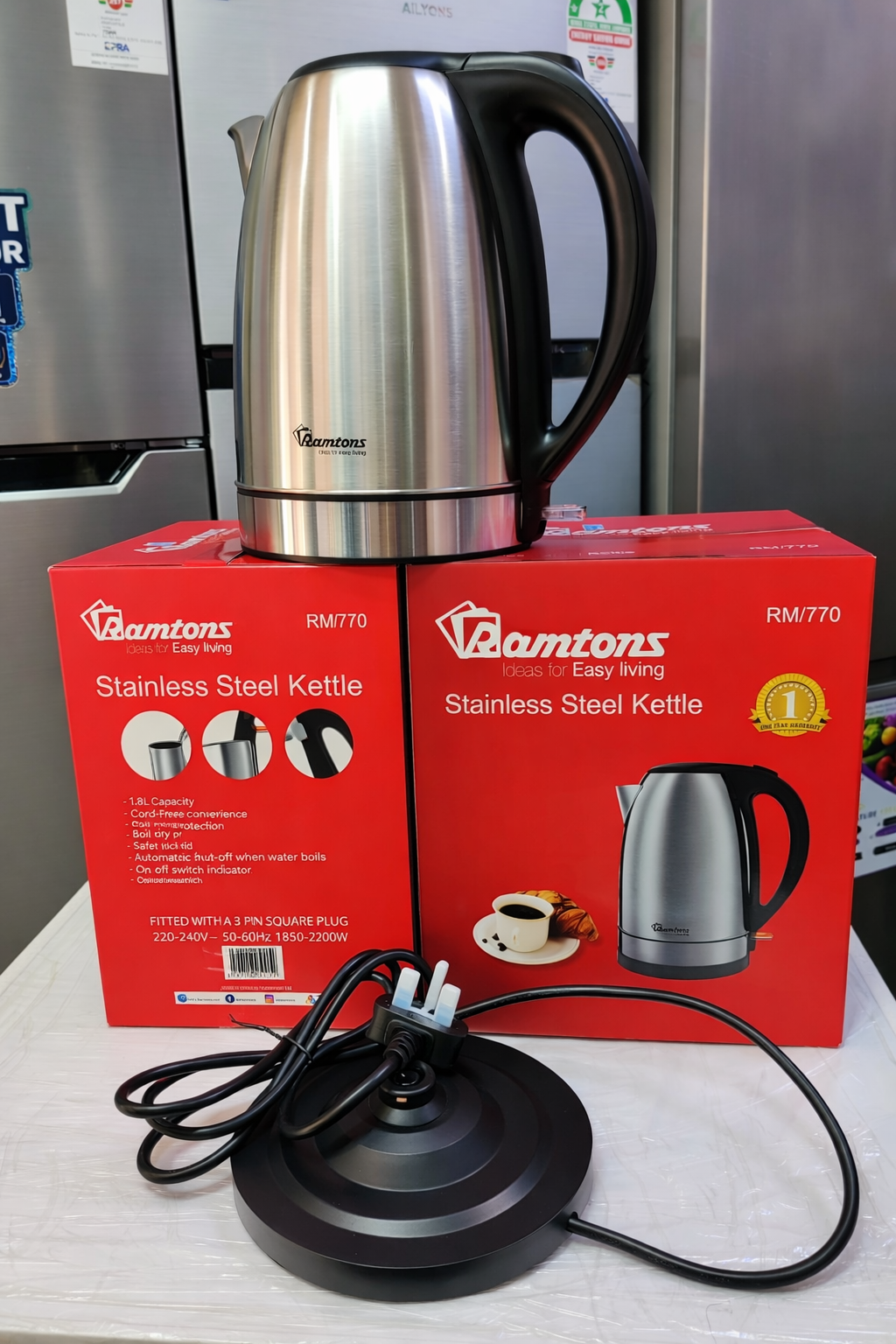 ☕ Ramtons CORDLESS ELECTRIC KETTLE 2.5 LITERS STAINLESS STEEL | oil Faster with Premium Steel ⚡
