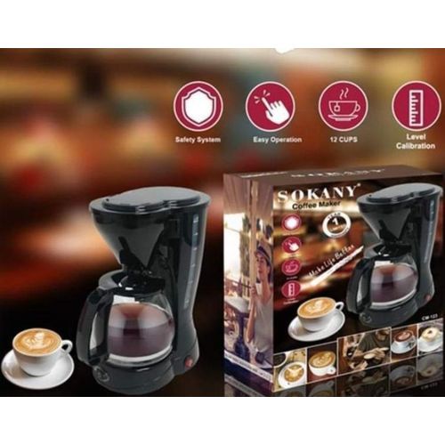 ☕ Sokany Automatic Coffee Maker For Home / Office With Easy On/Off Switch, Easy Pour, Non-Drip.